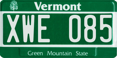 VT license plate XWE085