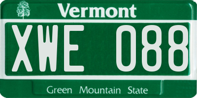 VT license plate XWE088