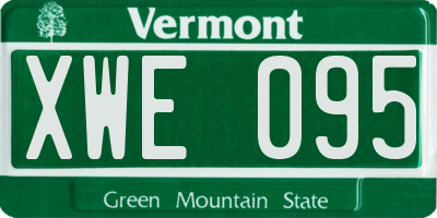 VT license plate XWE095