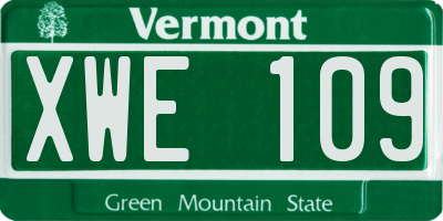 VT license plate XWE109