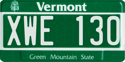 VT license plate XWE130