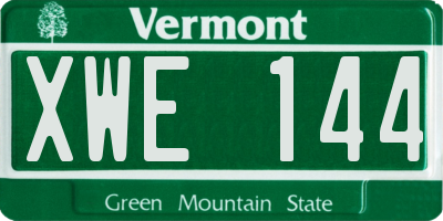 VT license plate XWE144