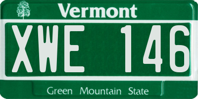 VT license plate XWE146