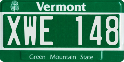 VT license plate XWE148