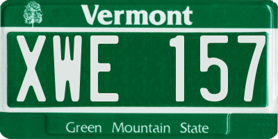 VT license plate XWE157
