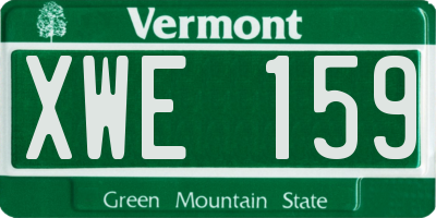 VT license plate XWE159