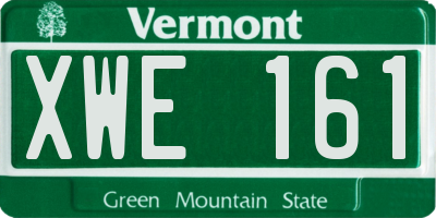 VT license plate XWE161