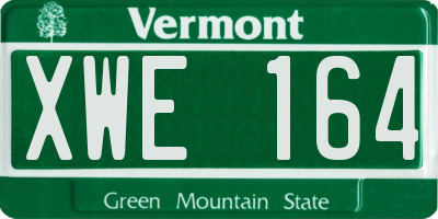 VT license plate XWE164