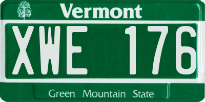 VT license plate XWE176