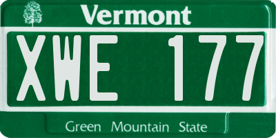 VT license plate XWE177