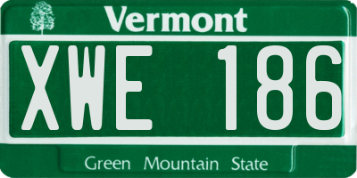 VT license plate XWE186