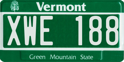 VT license plate XWE188