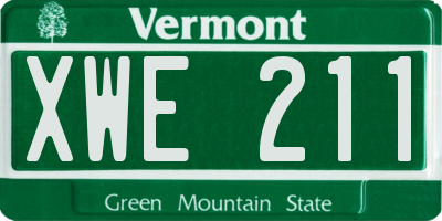 VT license plate XWE211