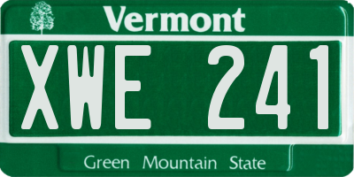 VT license plate XWE241