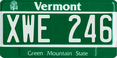 VT license plate XWE246