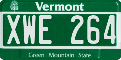 VT license plate XWE264