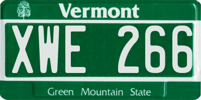 VT license plate XWE266