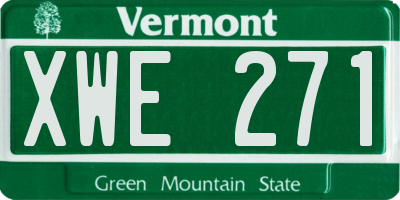 VT license plate XWE271
