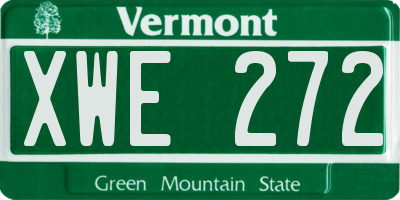 VT license plate XWE272