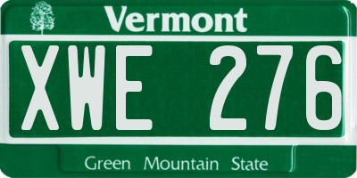 VT license plate XWE276