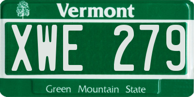 VT license plate XWE279