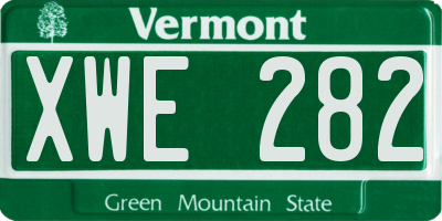 VT license plate XWE282