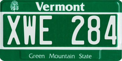 VT license plate XWE284
