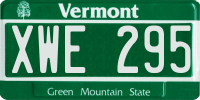 VT license plate XWE295