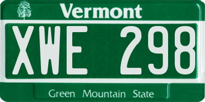 VT license plate XWE298