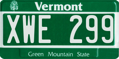 VT license plate XWE299
