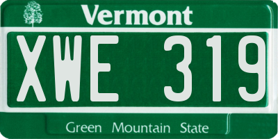 VT license plate XWE319
