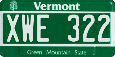 VT license plate XWE322