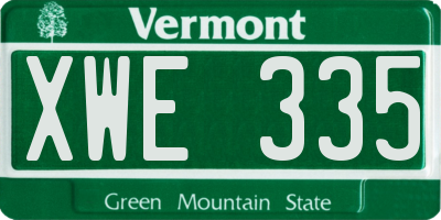 VT license plate XWE335