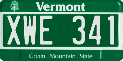 VT license plate XWE341