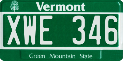 VT license plate XWE346