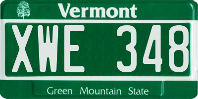 VT license plate XWE348