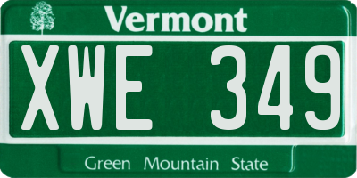 VT license plate XWE349