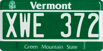 VT license plate XWE372
