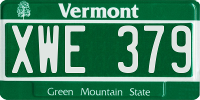 VT license plate XWE379
