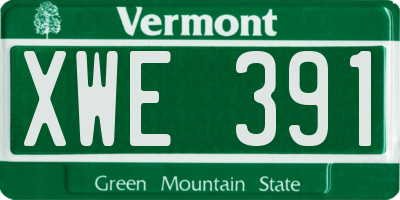 VT license plate XWE391