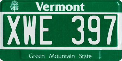 VT license plate XWE397