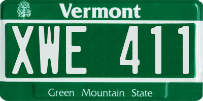 VT license plate XWE411