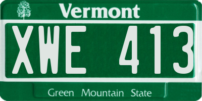 VT license plate XWE413