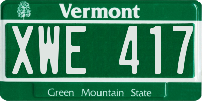 VT license plate XWE417