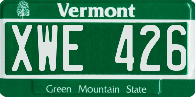 VT license plate XWE426