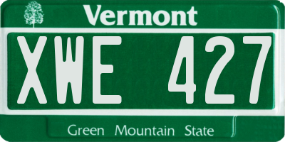 VT license plate XWE427