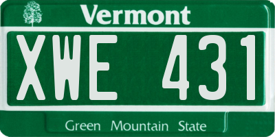 VT license plate XWE431