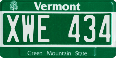 VT license plate XWE434