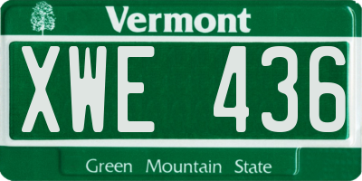 VT license plate XWE436