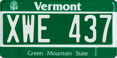 VT license plate XWE437